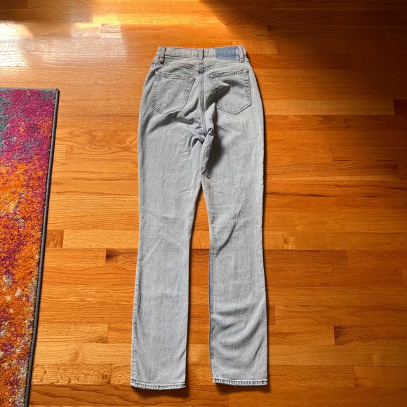 Abercrombie 90s Slim Straight Ultra High Rise Jeans Size 00/24 LONG - Picture 4 of 10
